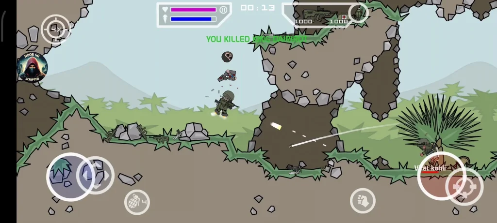 Mini Militia Gameplay Action Lag Free demonstrating high frame rate
